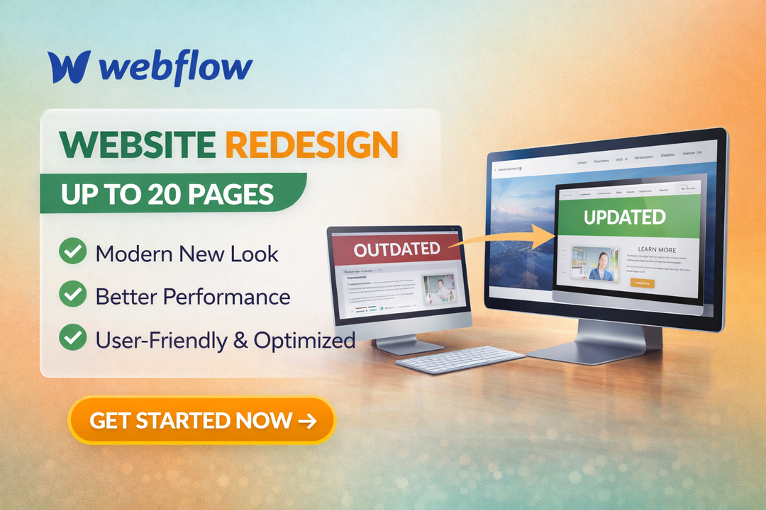 I will redesign your Webflow website up to 20 pages for a modern professional look